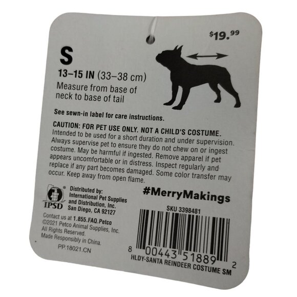 Merry Makings Make it Rein Santa Claus Rider Dog Costume Pet Dog Size Small New - Picture 3 of 6